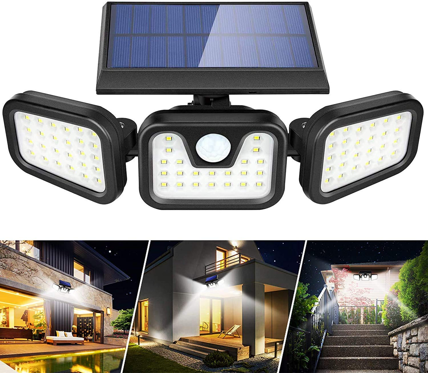 TriSolar Light®  Lampara Solar de 3 Cabezales