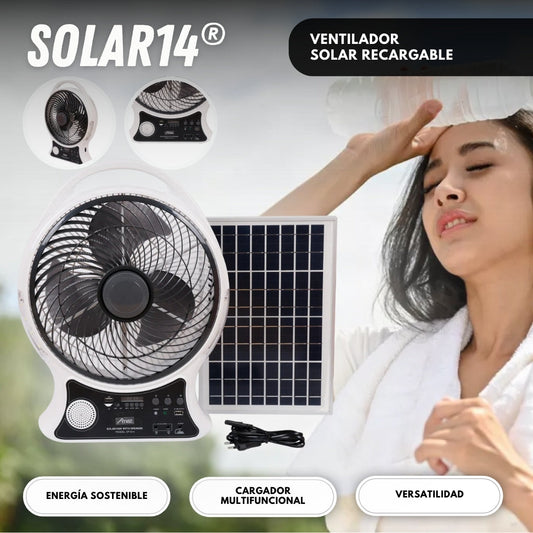 SOLAR14: Ventilador Solar Recargable